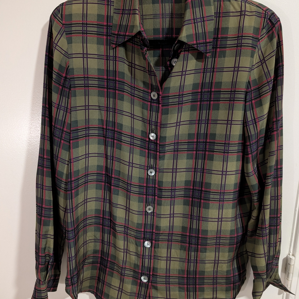 Green and Red Plaid Men's Shirt
